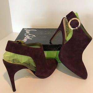 Sam Edelman Burgundy Suede Slingback Heel
